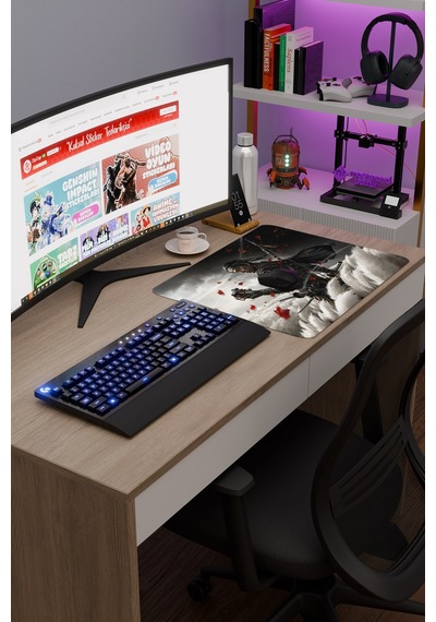 Ghost Of Tsushima Kaymaz Dikişli Kauçuk Oyuncu Mousepad V2 - 48x40 Xl Gaming Mouse Pad Fare Altlığı