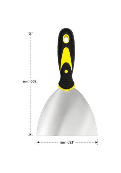 Paslanmaz Çelik İnşaat Spatulası, Plastik Saplı Ve 125 Mm Boyutunda 001 Siyah