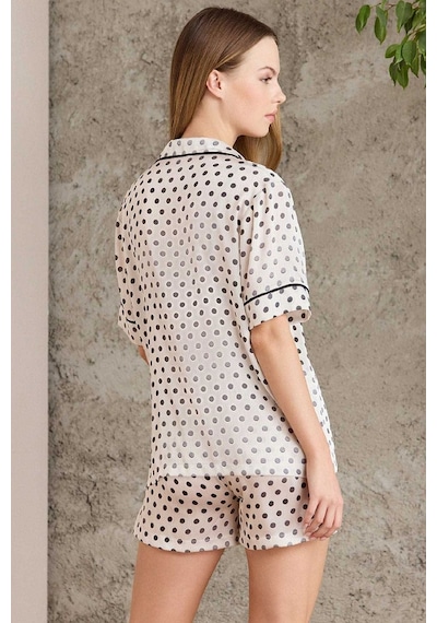 Pierre Cardin 1225 Kadın Empirme Saten 3'lü Şort Takım-siyah Siyah