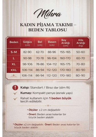 Mihra Kadın Compakt Penye Bisiklet Yaka Kısa Kol İnce Pijama Takımı 90784b - 1 Adet Bordo
