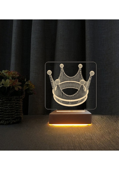 Taç Lamba 3d Led Masa Lambası