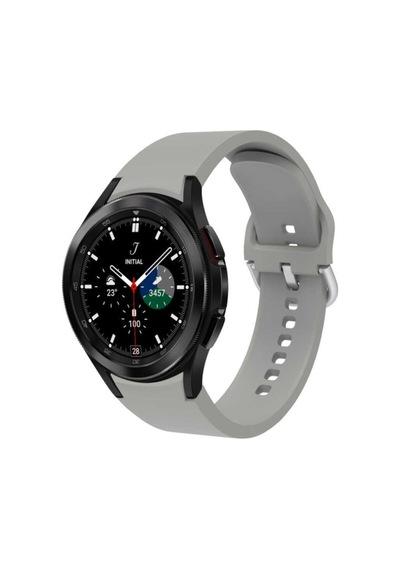 Samsung Galaxy Watch 4 46mm Uyumlu Classic Silikon Kordon Gri.