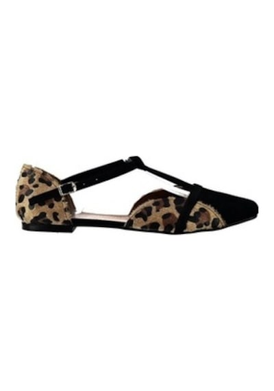 Fox Shoes Leopar/Siyah Kadın Babet B726881802 Siyah