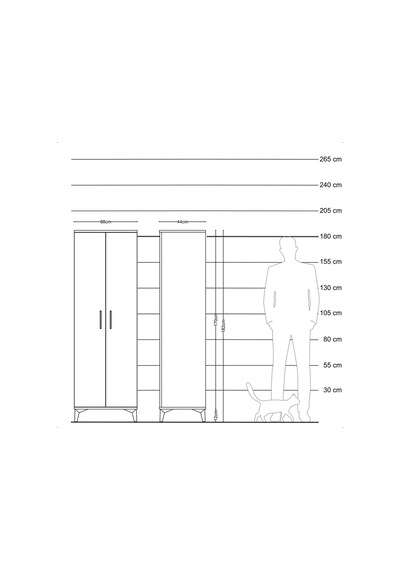 Hyperion Dolap 4 Raflı 2 Kapaklı 88x44x182 Aytaşı-çam Aytaşı