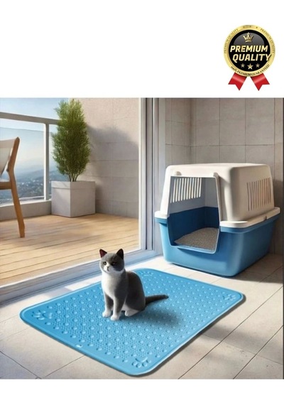 Premium Silinebilir Yıkanabilir Dayanıklı Kedi Köpek Evcil Hayvan Tuvalet Önü Mama Kabı Kum Paspası
