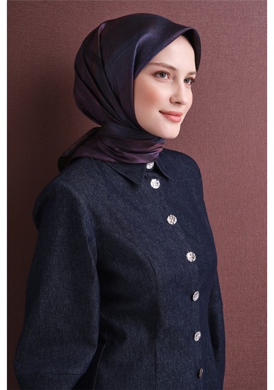 Armine Sura İpek Eşarp 2026-2027 - Sonbahar Kış-asm9618 Mor