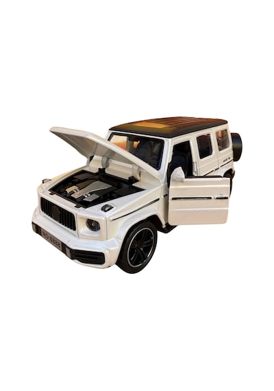 1:32 Metal Çek Bırak Mercedes G65 Beyaz Sesli Ve Işıklı Kapıları Açılan Oyuncak Arazi Aracı
