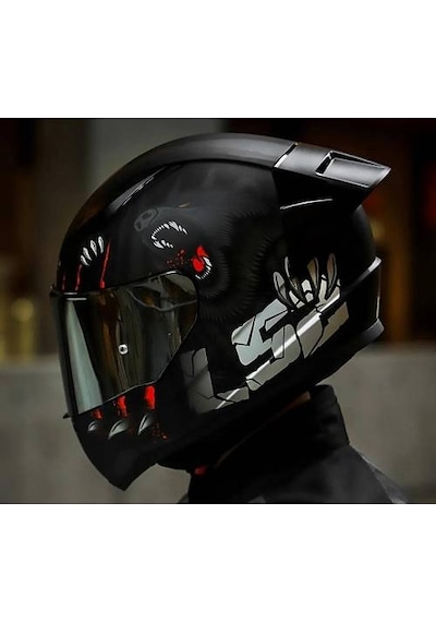 Ls2 Rapıd 2 Race Clawn Kapalı Motosiklet Kaskı Gri Camlı Siyah