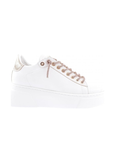 Dgn Es854-23y Kadin Kalin Taban Silver Taş Bağcikli Sneakers Ayakkabi ES854-2007-R0198 Beyaz