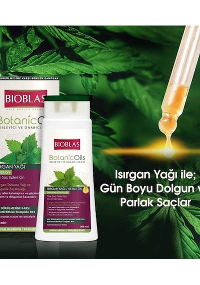 Bioblas Botanic Oils Isırgan Yağlı Şampuan Tüm Saçlar 360 Ml X 2 Adet Tüm Saç Tipleri