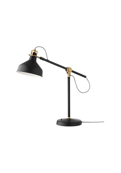 Çalışma Lambası,MeridyenDukkan Siyah Renk Gold Detay 19 cm IKEA Metal Masa Lambası