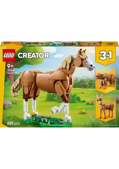 LEGO® Creator 3'ü 1 Arada Güzel At 31166 - 9 Yaş ve Üzeri Çocuklar için Ayı veya Geyik Olarak da İnşa Edilebilen Oyuncak Yapım Seti (685P)