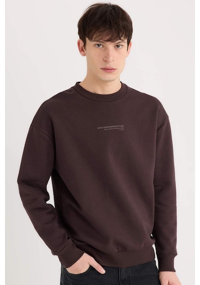 DeFacto Boxy Fit Bisiklet Yaka Baskılı Sweatshirt X8282AZ24AUBN337