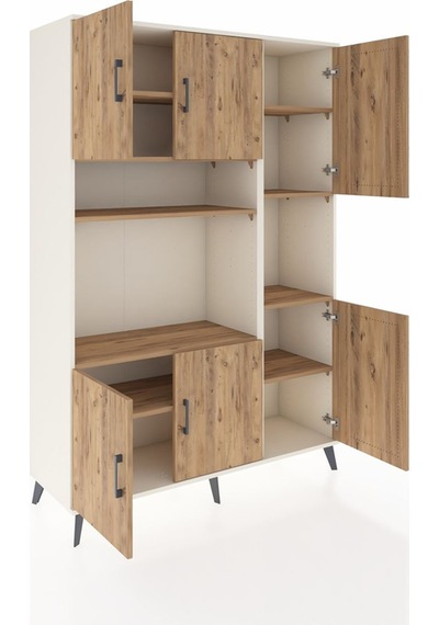 Hyperion Dolap 9 Raflı 6 Kapaklı 132x44x195 Aytaşı-çam/çam Aytaşı