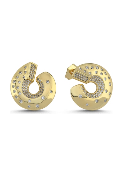 Snail Gold Küpe Beyaz