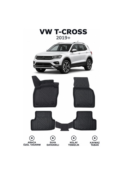 Carbon Desenli Volkswagen T-cross 2025 Premium 3d Havuzlu Oto Paspas