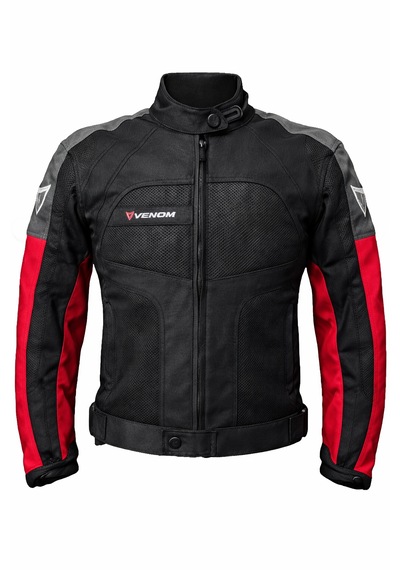 Venom Dynamic 4 Mevsim Ce Korumalı Kırmızı - Gri Motorcu Montu Bir Beden Büyük Alınız
