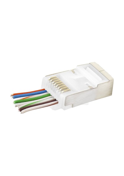 Cat6e Ez Rj45 Metal Konnektör 100 Adet Plastik Kutu - Beyaz Nd2422 Evimdeyokyok