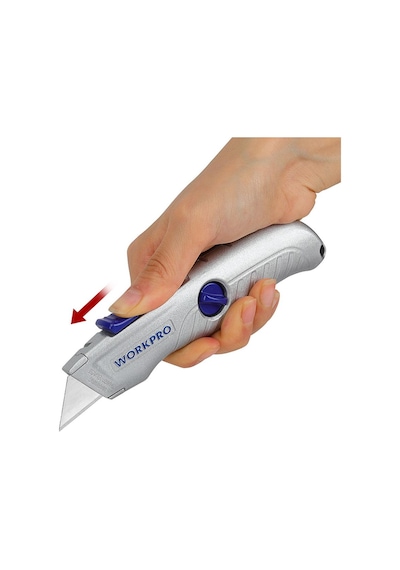 Workpro Wp213007 Alüminyum Gövde Otomatik Geri Çekilebilir Rötuş Maket Bıçağı