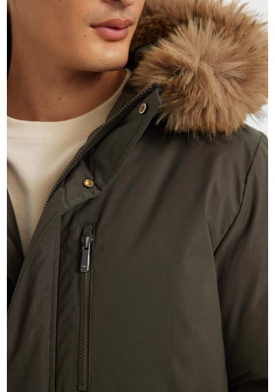 Defacto Regular Fit Kapüşonlu Fermuarlı Parka D1275ax24wnkh428 Haki