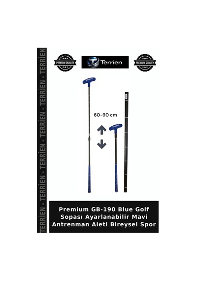 Premium Gb-190 Blue Golf Sopası Ayarlanabilir Mavi Antrenman Aleti Bireysel Spor