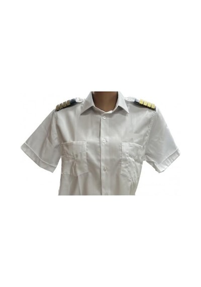 Pilot Gömlek Kısa Kollu Polyester Su İtici Kumaş Beyaz