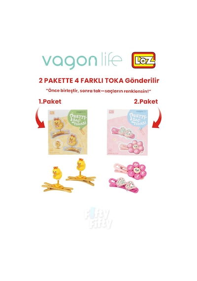 4'lü Saç Toka Seti Önce Birleştir,sonra Tak 2 Paket 4 Adet Gönderilir Yapı Toka Seti Ff 7110-7134