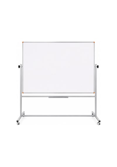 Emaye Yüzey 360 Dönerli Mobil Yazı Tahtası 120x140cm Beyaz