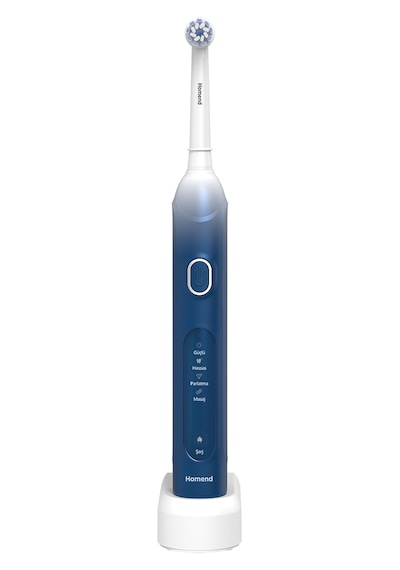 Homend Brushboss 4701h 4 Modlu 21 Gün Kullanım Süreli Akıllı Zamanlayıcılı Şarjlı Diş Fırçası Mavi Şarjlı