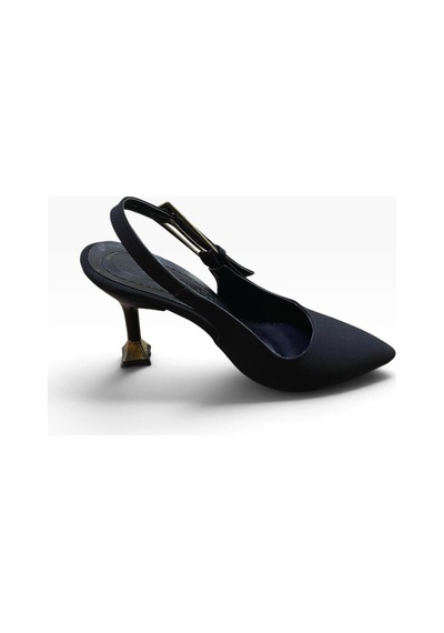 Ayem Kadın Kadeh Topuklu Arkası Açık Stiletto Siyah Saten - 940817244 Siyah Saten