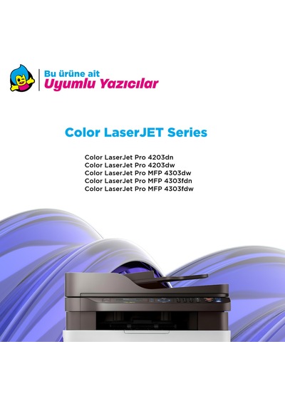 Hp 230a W2300a Uyumlu, Toner Siyah - Çipli / Hp Color Laserjet Pro 4203dn / 4203dw / 4303dw / 4303fdn / 4303fdw