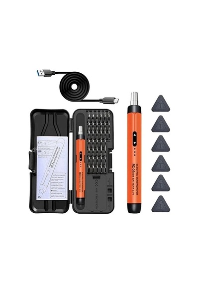 3.7v Şarjlı Mini Elektrikli Tornavida Seti 500mah Type-c Manyetik Hassas Uçlu Vida Seti 38 Parça 59152397