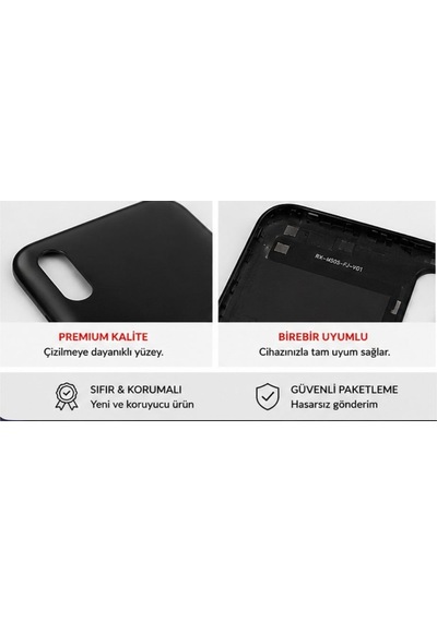 Xiaomi Redmi 9a Arka Kapak Batarya Kapağı Siyah Uyumlu Yedek Parça