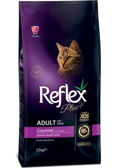 Reflex Plus Tavuklu Renkli Taneli Yetişkin Kedi Maması 15 KG