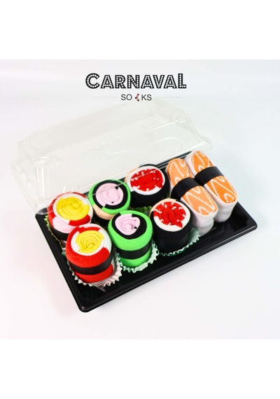 Carnaval Socks Carnaval Unisex Hediye Sushi Kutusu Çorap Seti - Sushi Desenli Pamuk Çorap - Sushi Socks Box 2000386