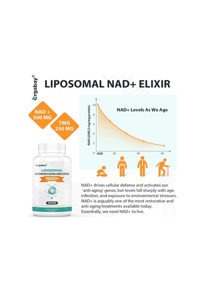 Orgabay Liposomal Nad+ Supplement 500 Mg, High Absorption, Bo...