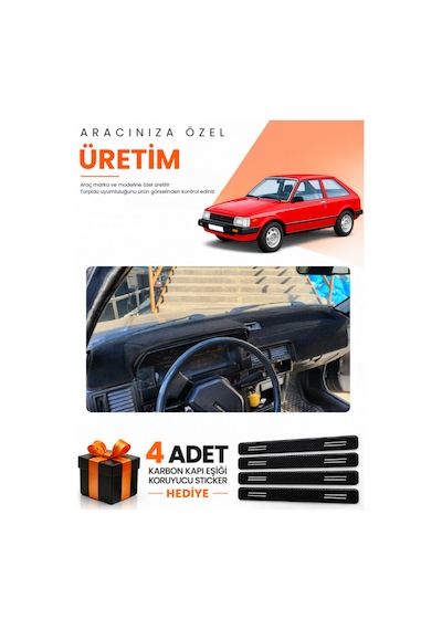 Mazda 323 Bd Eski Kasa 1980-1985 Uyumlu Torpido Koruma Örtüsü Oto Kılıfı - Siyah
