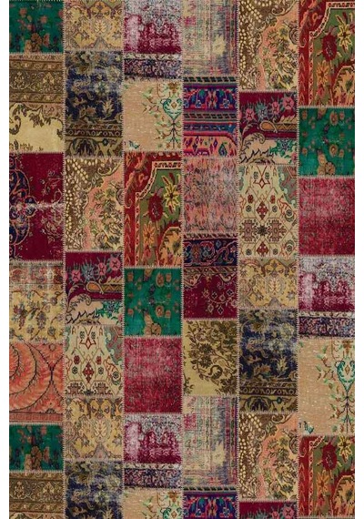 Çok Renkli Patchwork Dokuma Leke Tutmaz Masa Örtüsü Mso293n11