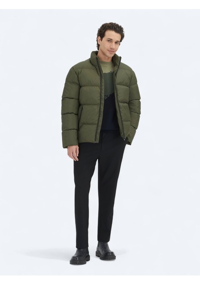 Haki Regular Fit Dik Yaka Casual Dokuma Mont Haki