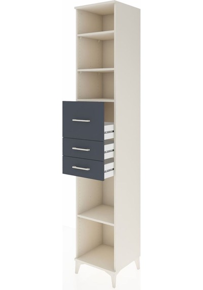 Hyperion Dolap 4 Raflı 3 Çekmeceli 44x44x243 Aytaşı-antrasit Aytaşı