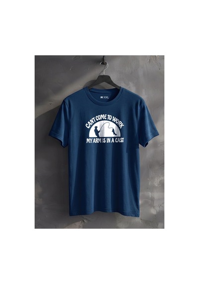 North Whiskers Can't Come To Work Esprili Balıkçı Temalı Baskılı %100 Pamuklu T-shirt Lacivert - 874914674 Lacivert - 874914674 Lacivert