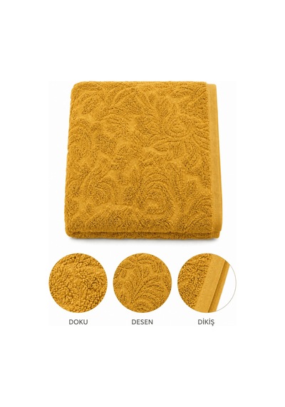 Büyük Banyo Havlusu 90x150 Cm Ivy Collection 650 Gr Hardal