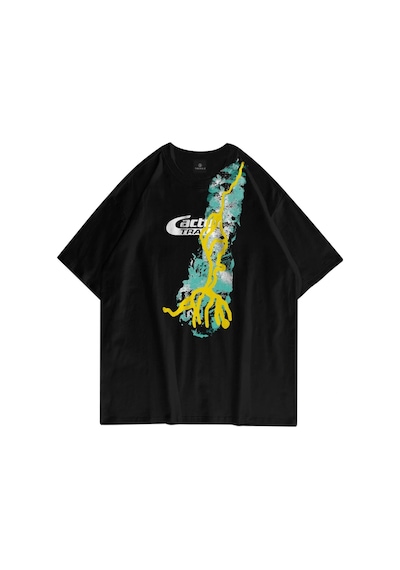 Startmore Unisex Cactus Trails Siyah Tshirt Siyah