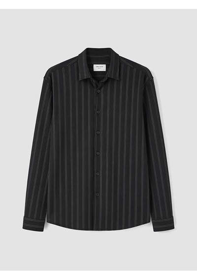 Lcw Vision Siyah Slim Fit Çizgili Erkek Gömlek