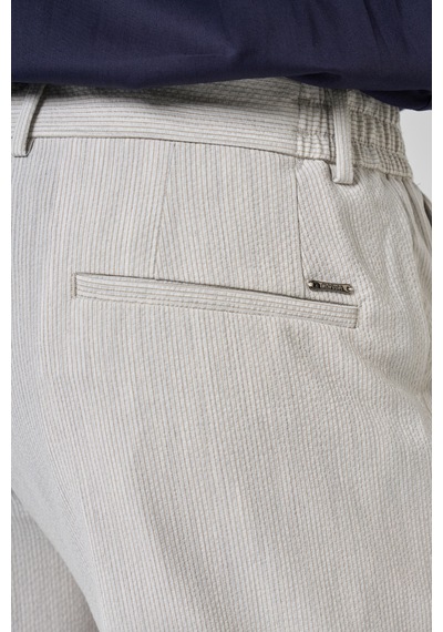 Morven Erkek Taş Poliviskon Trend Çizgili Slim Fit Jogger Pantolon 26ms003002870 Taş