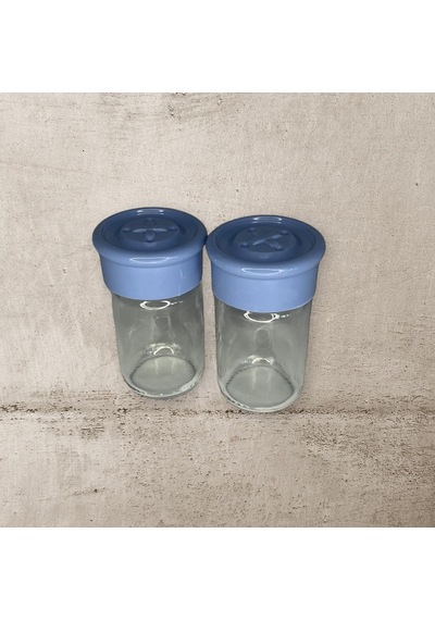 2 Adet Cam Tuzluk Plastik Kapaklı Kutuludur 75cc Diğer