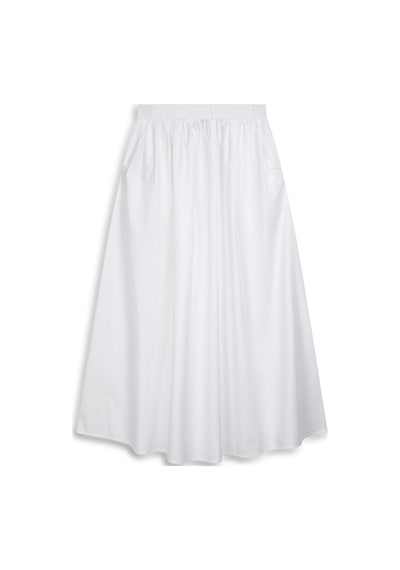 LTB Beli Lastikli Basic Uzun Beyaz Etek