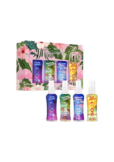 So Summer Escapes Kadın Hediye Seti, Kokulu Vücut Spreyi 4 X 50 Ml