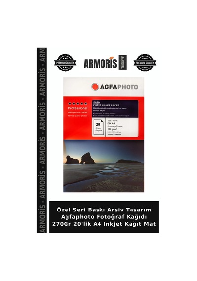 Özel Seri Baskı Arsiv Tasarım Agfaphoto Fotoğraf Kağıdı 270gr 20'lik A4 Inkjet Kağıt Mat