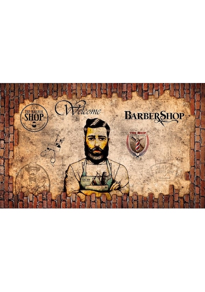 3 Boyutlu Berber Duvar Kağıdı